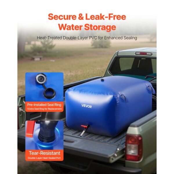 VEVOR Wasserspeicherblase, 400 L Wasserbeutel, faltbarer Behälter für weiches Wasser – Bild 4