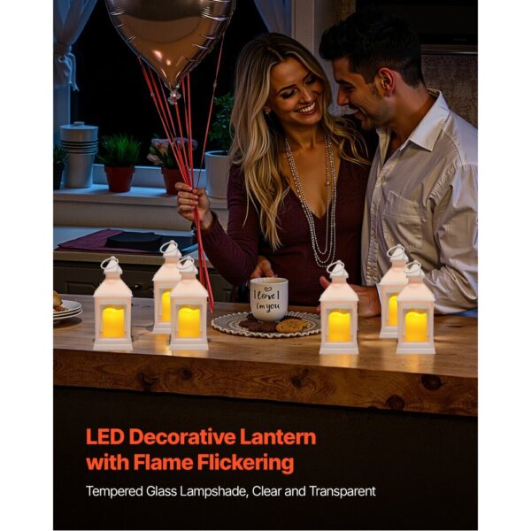 VEVOR 12er-Pack dekorative Kerzenlaternen, elektrische LED-Kerzen ohne Flamme, 105x105x240 mm – Bild 2