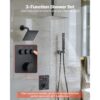 VEVOR Duschsystem-Set mit 12 Zoll Regenduschsystem / 6 Zoll Wandmontagekopf / 2 in 1 Handbrause – Bild 2