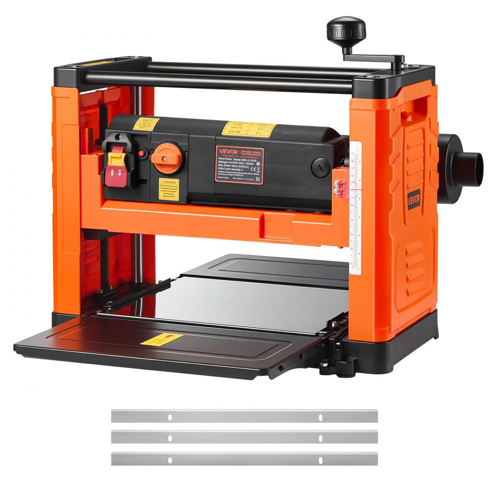 VEVOR Dickenhobel, 2 Gang, 330 mm breiter Arbeitstisch, 2000 W, 23500 U/min