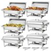 VEVOR rechteckiger Chafing Dish Set 8,5 L Speisenwärmer (6 Stk.) Buffet Warmhaltebehälter mit Griff