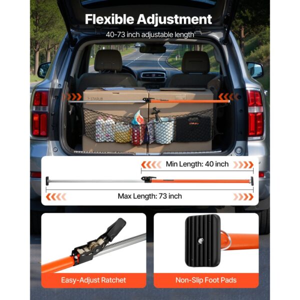VEVOR Cargo Bar Ratschen Ladestange verstellbar 1016-1854 mm, ausziehbare Stützstange für Pickup Truck Minivan – Bild 3