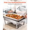 VEVOR rechteckiger Chafing Dish Set 8,5 L Speisenwärmer (4 Stk.) Buffet Warmhaltebehälter mit Griff – Bild 5