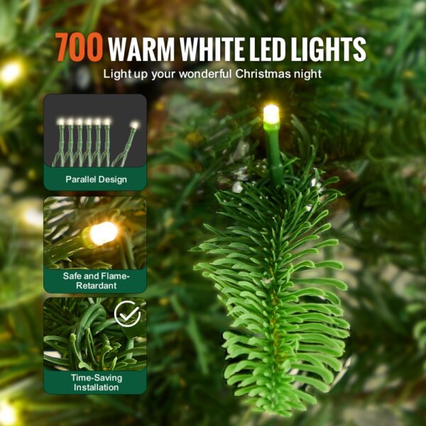 VEVOR Weihnachtsbaum, 1,35 x 2,25 m, Tannenbaum mit 700 warmweißen LED-Lichtern – Bild 4 VEVOR Weihnachtsbaum, 1,35 x 2,25 m, Tannenbaum mit 700 warmweißen LED-Lichtern – Bild 4