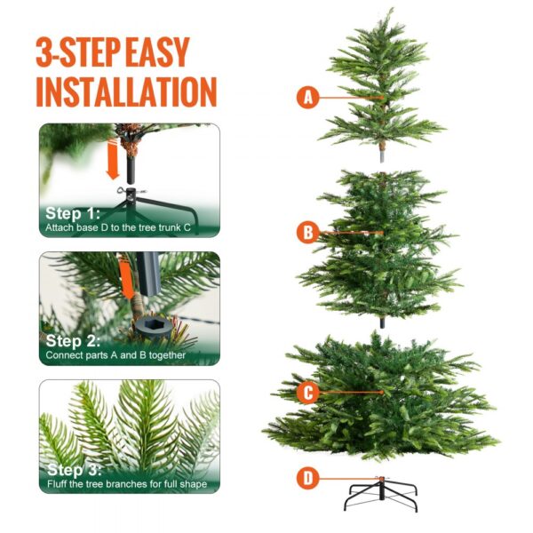 VEVOR Weihnachtsbaum, 1,35 x 2,25 m, Tannenbaum mit 700 warmweißen LED-Lichtern – Bild 5 VEVOR Weihnachtsbaum, 1,35 x 2,25 m, Tannenbaum mit 700 warmweißen LED-Lichtern – Bild 5