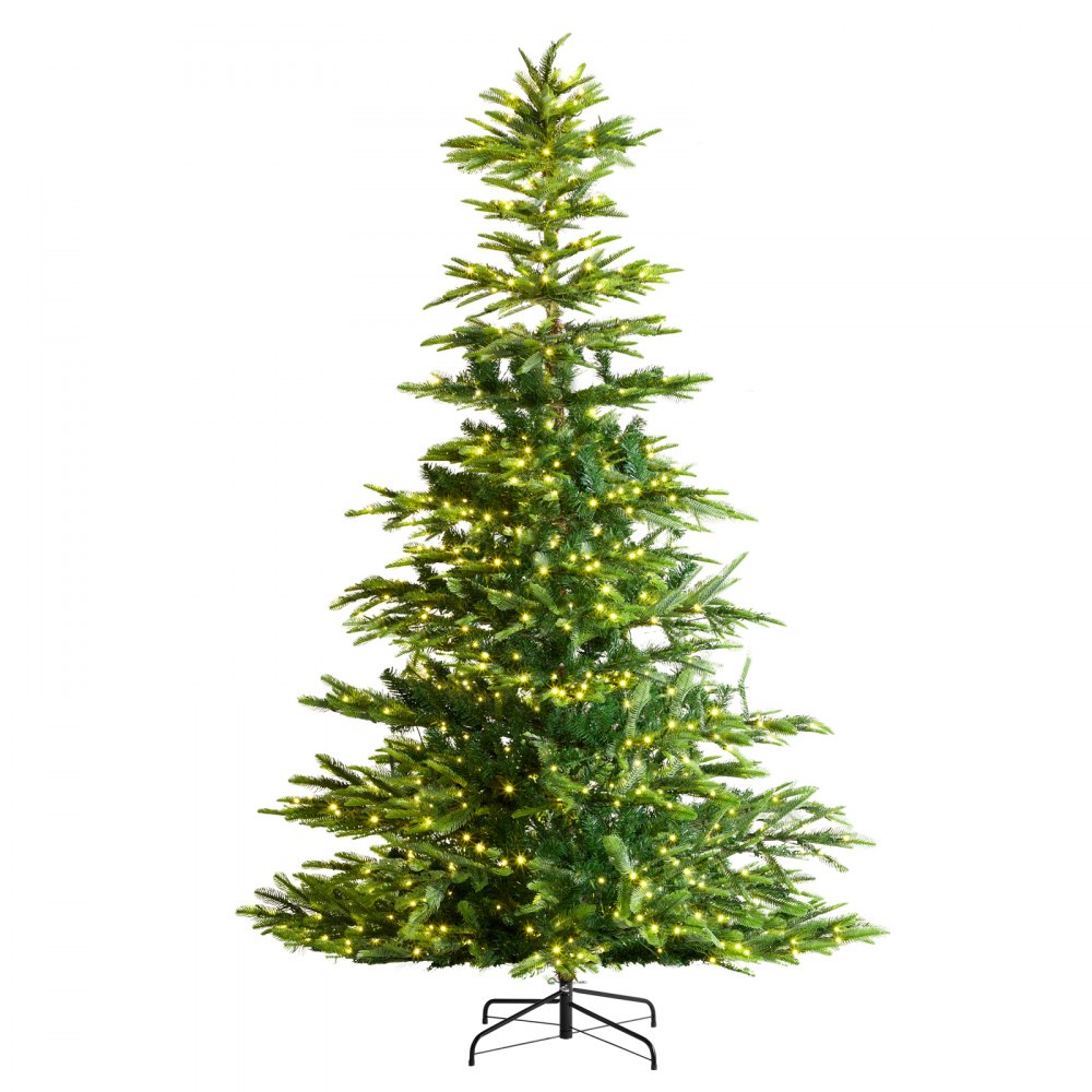 VEVOR Weihnachtsbaum, 1,35 x 2,25 m, Tannenbaum mit 700 warmweißen LED-Lichtern