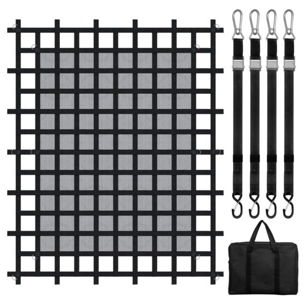 VEVOR Frachtnetz, 2440 x 2060 mm, 4 verstellbare Gurte mit Karabinern & S-Haken VEVOR Frachtnetz, 2440 x 2060 mm, 4 verstellbare Gurte mit Karabinern & S-Haken