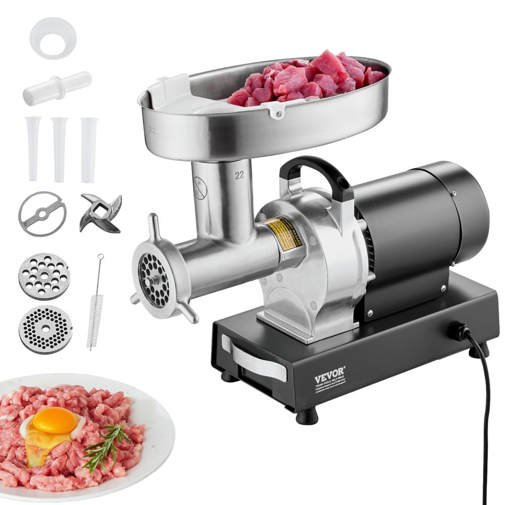VEVOR kommerzieller elektrischer Fleischwolf Wurstmaschine 6,35 kg/Min. 750 W