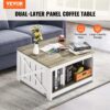 VEVOR Couchtisch Kaffeetisch im Farmhouse-Stil, quadratischer Couchtisch mit offenem Ablagefach – Bild 2