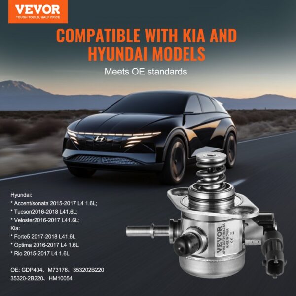 VEVOR Hochdruck-Kraftstoffpumpe, Veloster und Kia Forte5, Rio 2015-2017 L4 1,6 L – Bild 2