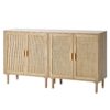 VEVOR Rattanschrank Rattankommode 2 Stk. Aufbewahrungsschrank mit 4 magnetischen Türen