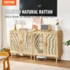 VEVOR Rattanschrank Rattankommode 2 Stk. Aufbewahrungsschrank mit 4 magnetischen Türen – Bild 2