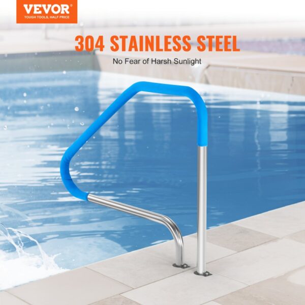 VEVOR Pool Handlauf, 1165 x 42 x 935 mm Griffbogen, Edelstahl (vorgefertigt) für Innen-/Außenpools – Bild 2