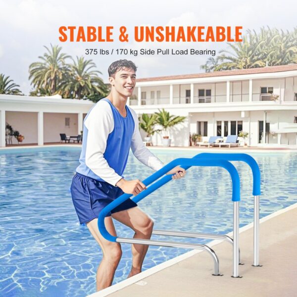 VEVOR Pool Handlauf, 1165 x 42 x 935 mm Griffbogen, Edelstahl (vorgefertigt) für Innen-/Außenpools – Bild 3