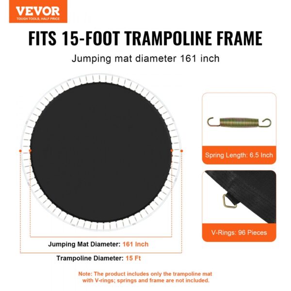 VEVOR Ersatz-Trampolinmatte Sprungmatte passend für 457 cm Rahmen, passend für 16,5 cm Federlänge – Bild 2