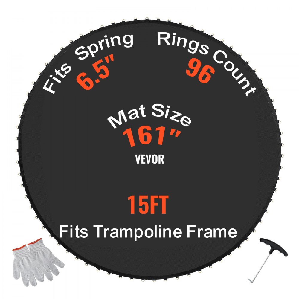 VEVOR Ersatz-Trampolinmatte Sprungmatte passend für 457 cm Rahmen, passend für 16,5 cm Federlänge