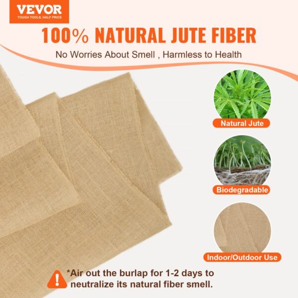 VEVOR Jute Stoff, 45x45 hochdichte breite natürliche Sackleinen-Stoffrollen, 1016mmx91,4m – Bild 2