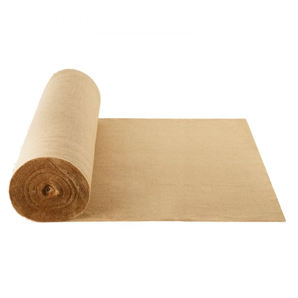 VEVOR Jute Stoff, 45x45 hochdichte breite natürliche Sackleinen-Stoffrollen, 1016mmx91,4m