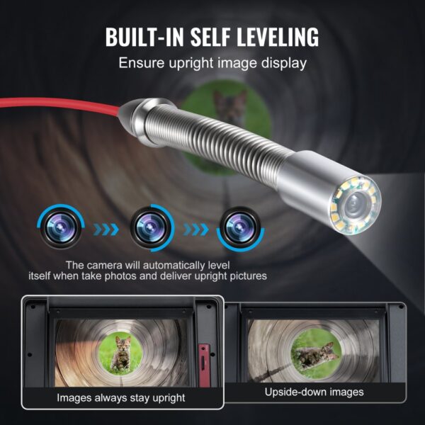VEVOR Kanalkamera 100 m, 12 LEDs IP67-Rohrkamera Endoskop mit 32-GB-Karte – Bild 4