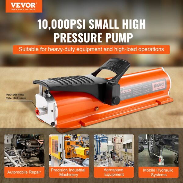 VEVOR 10.000 PSI Lufthydraulikpumpe, 0,69 L Behälter, NPT 3/8 Zoll Auslass – Bild 2
