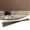 VEVOR Akustikpaneele, 2400 x 200 mm, MDF-Akzent-Holzwandpaneele für moderne Innenwände, 4er-Set
