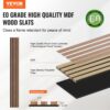 VEVOR Akustikpaneele, 2400 x 200 mm, MDF-Akzent-Holzwandpaneele für moderne Innenwände, 4er-Set – Bild 2