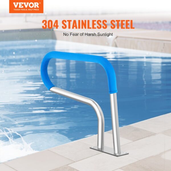 VEVOR Pool-Handlauf, 805 x 100 x 585 mm, Pooleinstieg Edelstahl mit Grundplatte für Innen-/Außenpools – Bild 2 VEVOR Pool-Handlauf, 805 x 100 x 585 mm, Pooleinstieg Edelstahl mit Grundplatte für Innen-/Außenpools – Bild 2