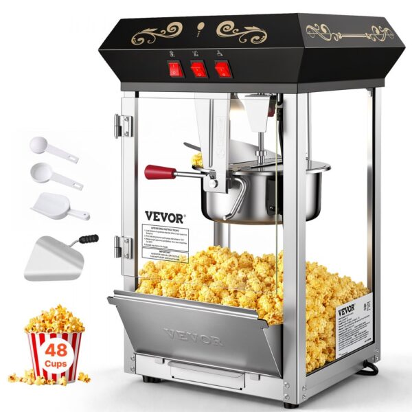 VEVOR Popcornmaschine Popcornautomat Popcorn-Maker, 850 W Popcornmaschine 8 oz Kessel für 48 Tassen pro Ladung VEVOR Popcornmaschine Popcornautomat Popcorn-Maker, 850 W Popcornmaschine 8 oz Kessel für 48 Tassen pro Ladung