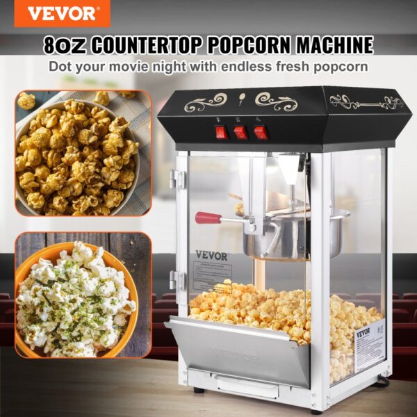 VEVOR Popcornmaschine Popcornautomat Popcorn-Maker, 850 W Popcornmaschine 8 oz Kessel für 48 Tassen pro Ladung – Bild 2 VEVOR Popcornmaschine Popcornautomat Popcorn-Maker, 850 W Popcornmaschine 8 oz Kessel für 48 Tassen pro Ladung – Bild 2
