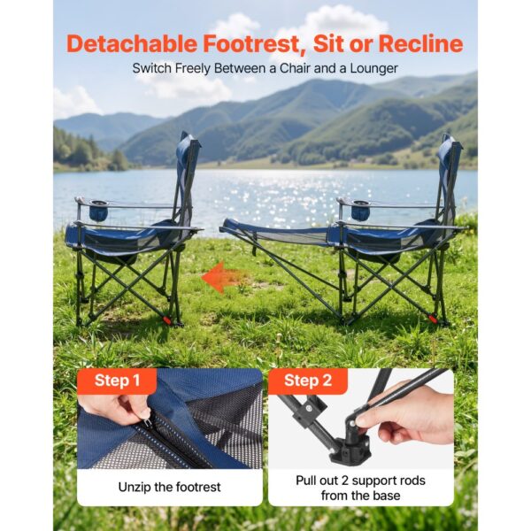 VEVOR Campingstuhl faltbar, Liegestuhl mit 4 verstellbaren Positionen, trägt 100 kg – Bild 4 VEVOR Campingstuhl faltbar, Liegestuhl mit 4 verstellbaren Positionen, trägt 100 kg – Bild 4