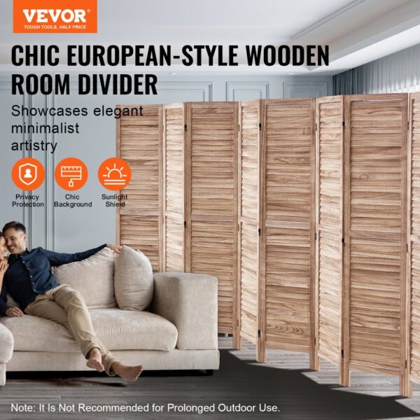 VEVOR Raumteiler Paravent 8-teiliger faltbarer Sichtschutz, 325 cm langer Raumteiler – Bild 2