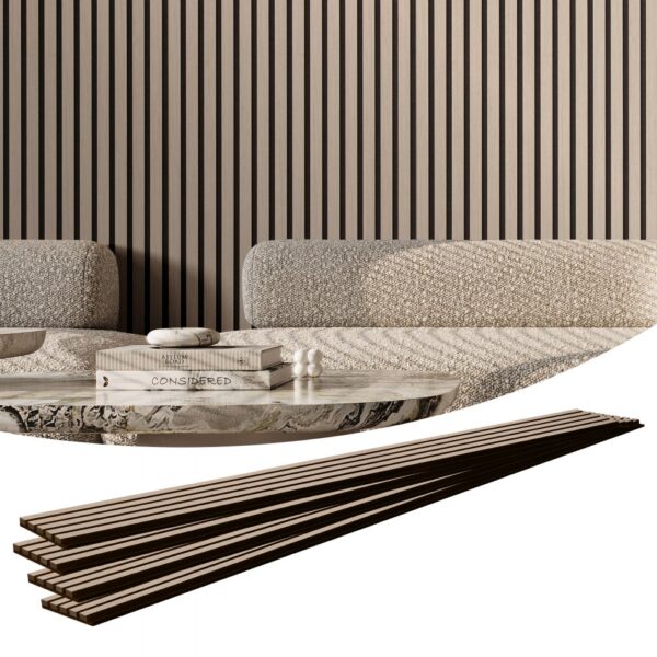 VEVOR Akustikpaneele, 2400 x 200 x 21 mm, Akustik Wandpaneele, 4er-Set
