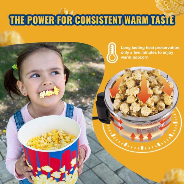 VEVOR Popcornmaschine, 2,5 oz Kessel macht 4 QT pro Ladung, Tisch-Popcornmaschine mit PP-Tür – Bild 3