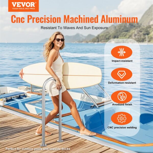 VEVOR Pool-Handlauf, 400 x 90 x 915 mm, Pooleinstieg Aluminium mit Grundplatte für Innen-/Außenpools – Bild 2 VEVOR Pool-Handlauf, 400 x 90 x 915 mm, Pooleinstieg Aluminium mit Grundplatte für Innen-/Außenpools – Bild 2