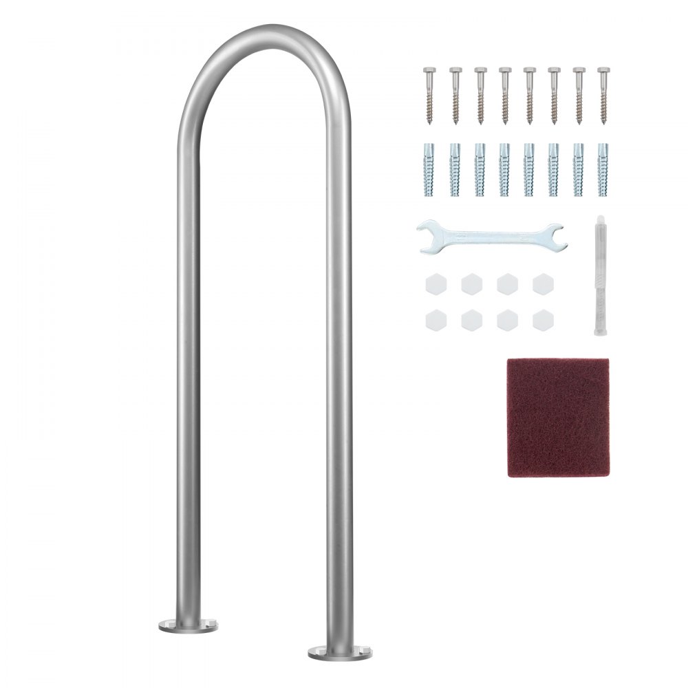 VEVOR Pool-Handlauf, 400 x 90 x 915 mm, Pooleinstieg Aluminium mit Grundplatte für Innen-/Außenpools