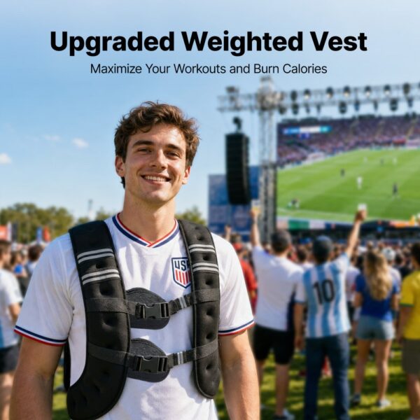 VEVOR Gewichtsweste 9,22 kg mit reflektierendem Streifen, verstellbare Schnalle – Bild 2