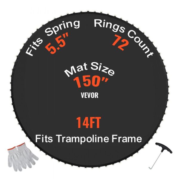 VEVOR Ersatz-Trampolinmatte Sprungmatte für 426 cm Rahmen, universelle Sprungmatte für rundes Trampolin