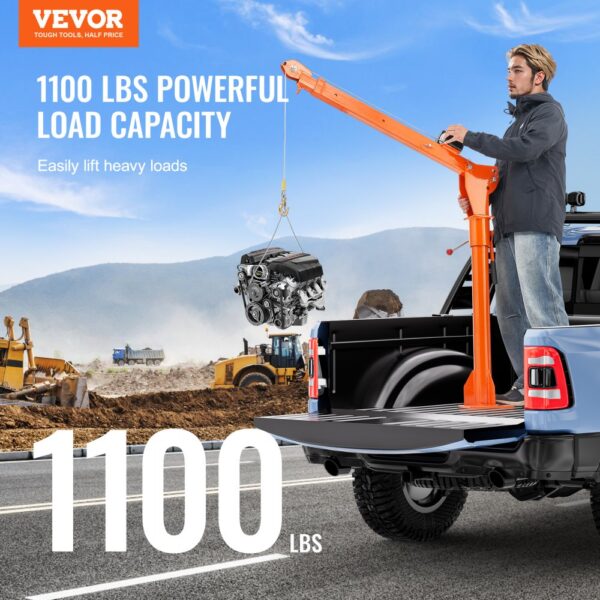 VEVOR Ladekran elektrisch, 499kg, Pickup-Kran mit elektrischer Seilwinde 1587 kg – Bild 2