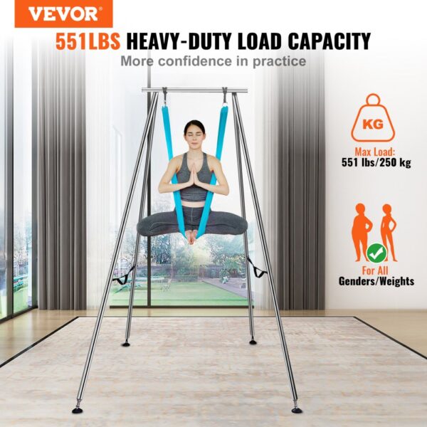 VEVOR Aerial Yoga Hängematte mit Yogarahmen 12 x 2,6 m, Yoga-Schaukel Hammock Swing 250 kg Max. Tragfähigkeit – Bild 2