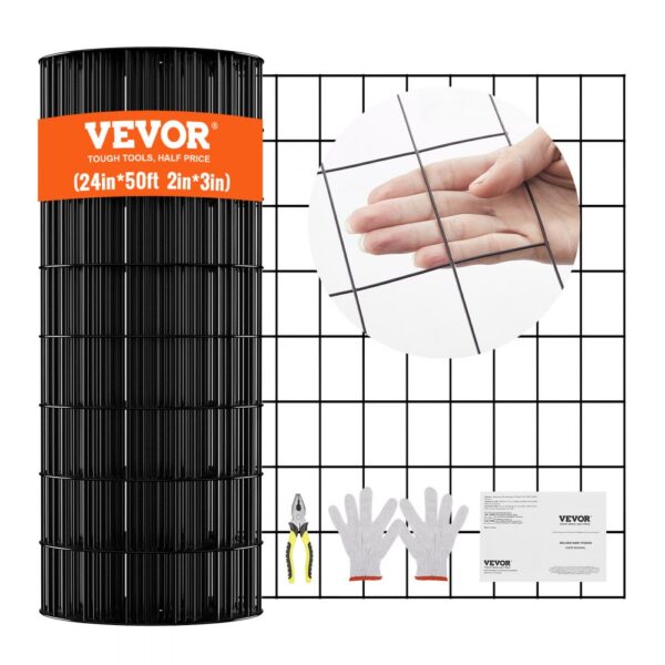 VEVOR Volierendraht 61 x 1524 cm, 1,52 mm Maschendrahtzaunrolle, Kaninchen- und Schlangenzäune