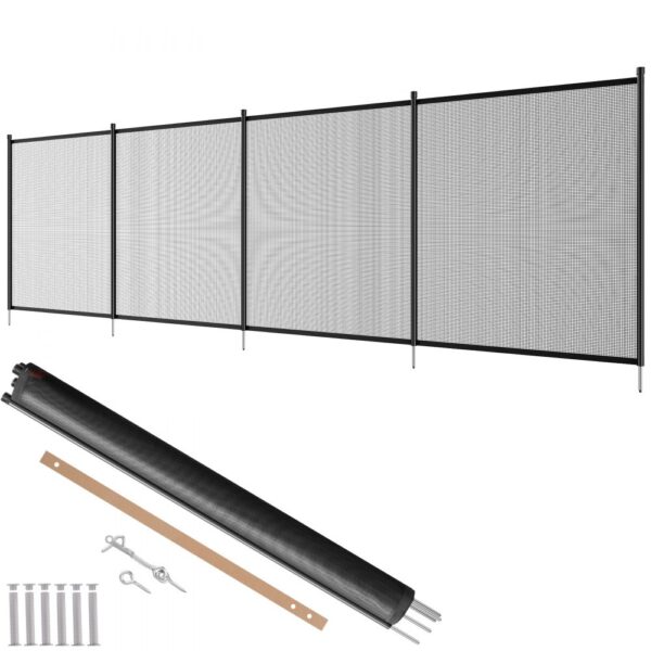 VEVOR Poolzaun, 1,21 x 3,66 m abnehmbarer Kindersicherheits-Poolzaun, 340 g Teslin-PVC-Poolzaunnetz