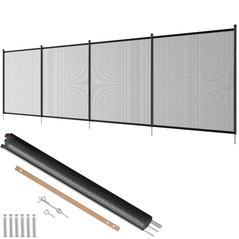 VEVOR Poolzaun, 1,21 x 3,66 m abnehmbarer Kindersicherheits-Poolzaun, 340 g Teslin-PVC-Poolzaunnetz