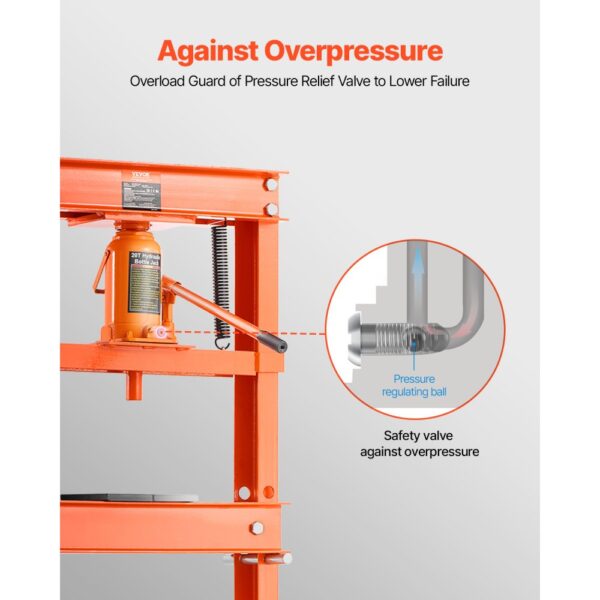 VEVOR hydraulische Werkstattpresse 20 t (H-Rahmen) mit Pressplatte & Dreieckstütze – Bild 4