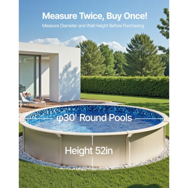VEVOR Runde Poolfolie, φ914x120 cm, Vinyl-Folie im Unibead-Stil mit Standardstärke – Bild 3