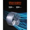 VEVOR Abluftventilator Dachboden, 380 x 200 mm, 1300 CFM Luftstromkapazität – Bild 2 VEVOR Abluftventilator Dachboden, 380 x 200 mm, 1300 CFM Luftstromkapazität – Bild 2