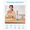 VEVOR Wasserfilter Kanne Wasserfilterkrug 6 Tassen Wasserfilterspender aus Glas, hält 3 Monate / 800 L – Bild 2