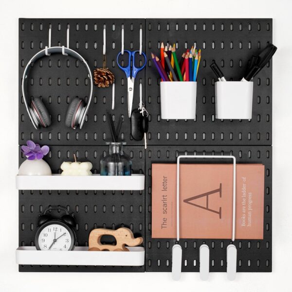 VEVOR Werkzeugwand, 28 x 28 cm, 4er-Set, Kunststoff-Stecktafel-Wand-Organizer-Set mit Zubehör