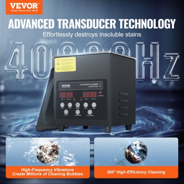 VEVOR 2 L Ultraschallreiniger 60 W digitales Ultraschallreinigungsgerät mit Schonmodus & verbesserter – Bild 2