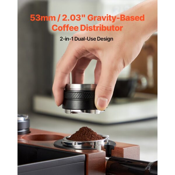 VEVOR Kaffeeverteiler 2 in 1 verstellbarer Espressoverteiler (53 mm) mit fächerförmiger Basis – Bild 2 VEVOR Kaffeeverteiler 2 in 1 verstellbarer Espressoverteiler (53 mm) mit fächerförmiger Basis – Bild 2