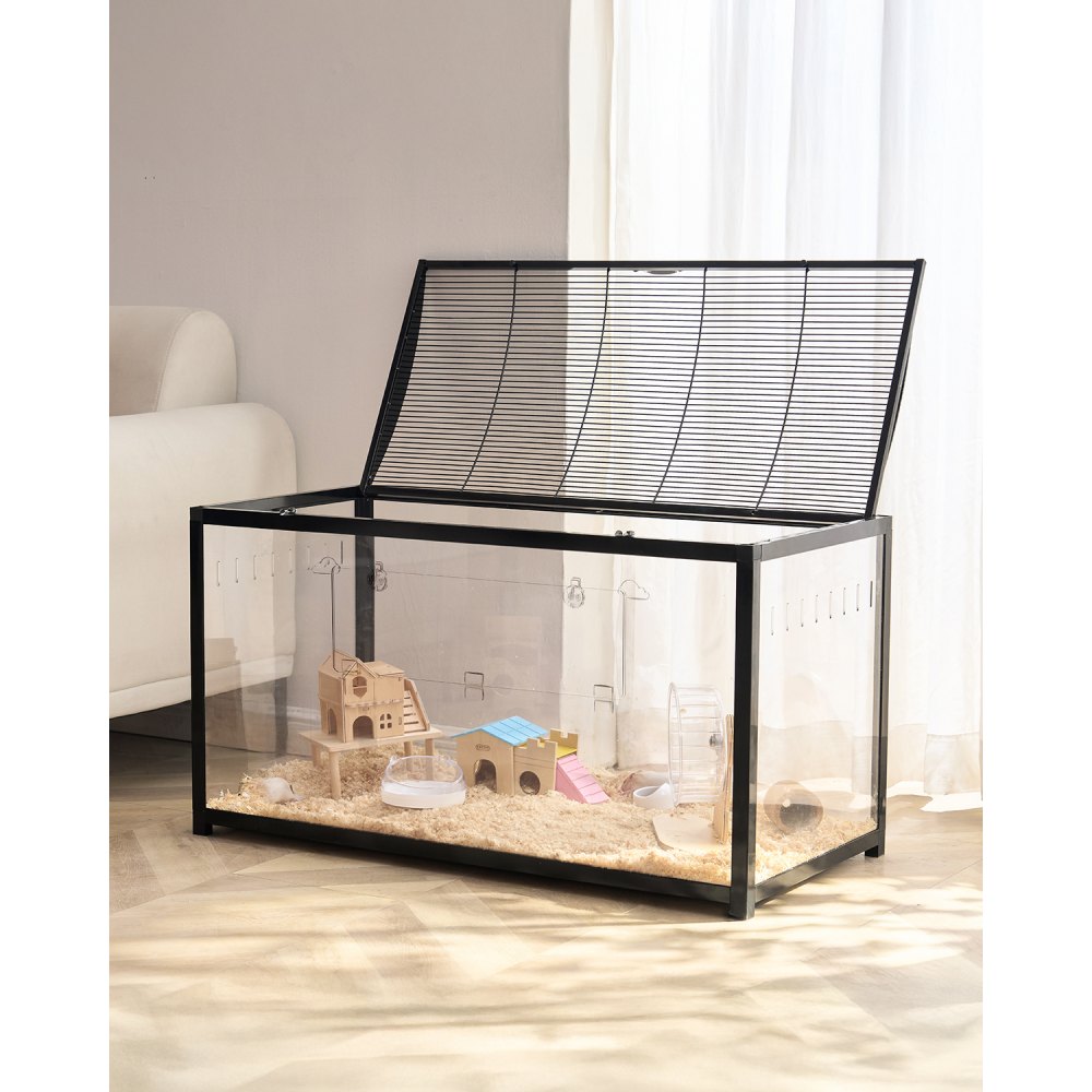 VEVOR Hamsterkäfig, 360°-Sicht, transparenter Hamsterlebensraum, 96x47x55 cm